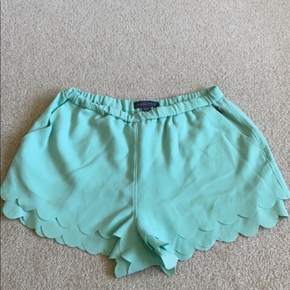 Kendall & Kylie Scalloped Mint Shorts